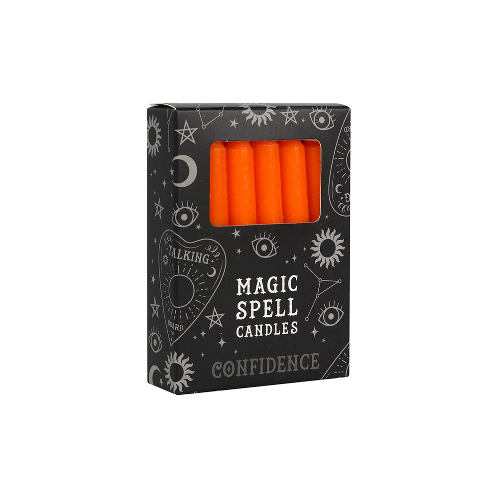Set of 12 Orange 'Confidence' Spell Candles