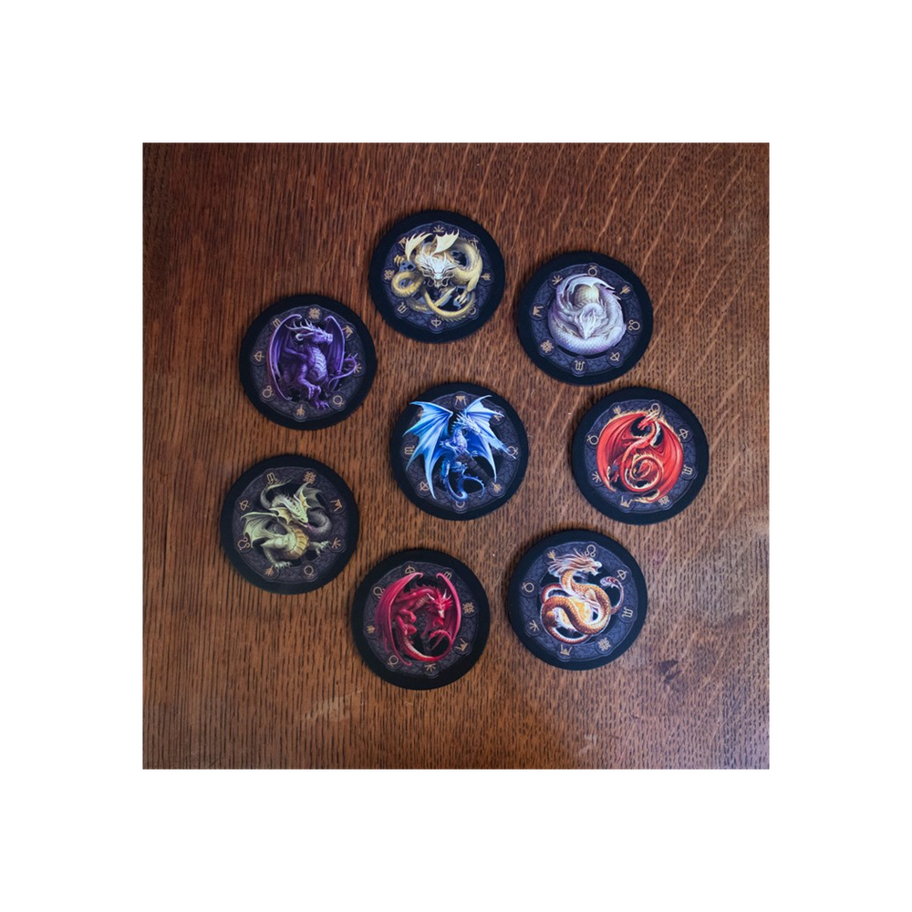 Dragons of the Sabbats Coaster Set by Anne Stokes