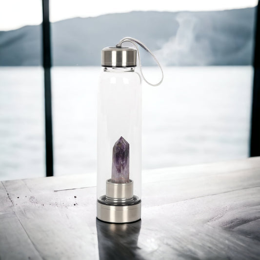 Sip with a Sparkle: Crystal Water Bottles - Amethysts and Quartz Edition!