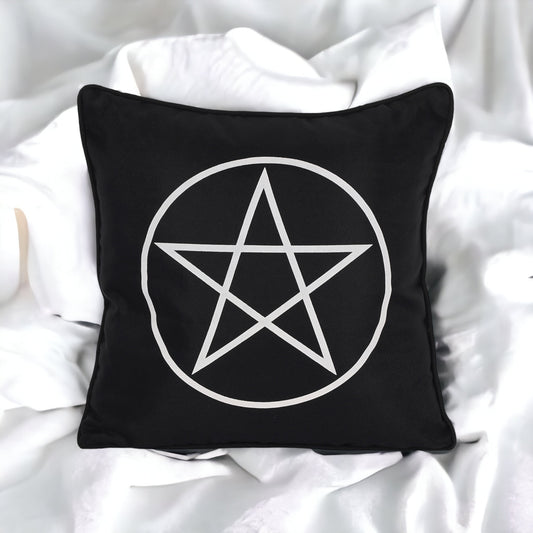 Black and White Pentagram Cushion