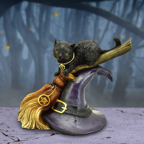 Bewitched witches cat figurine