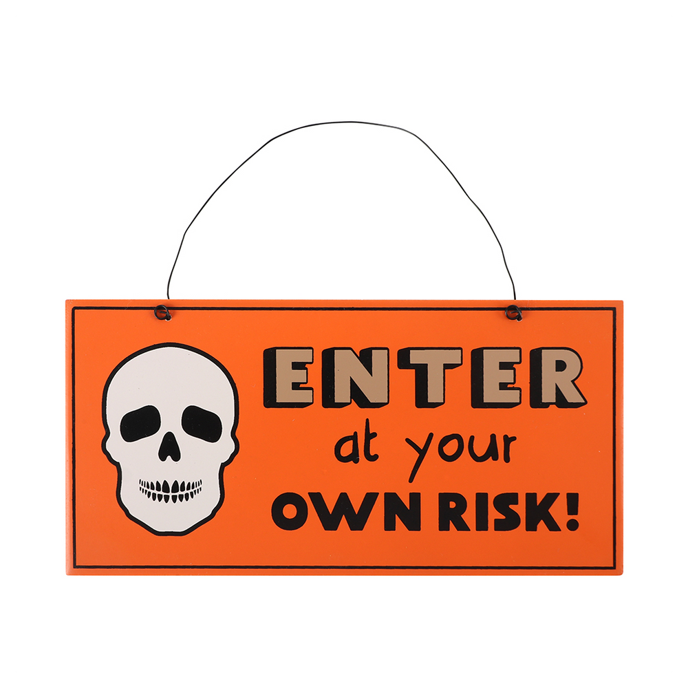 Skull Enter Hanging Sign