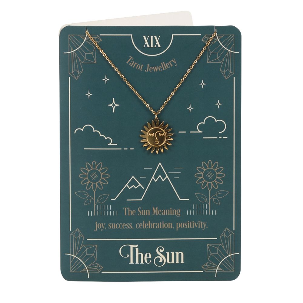 The Sun Tarot Necklace on Greeting Card