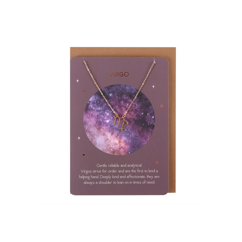 Virgo Zodiac Necklace Card