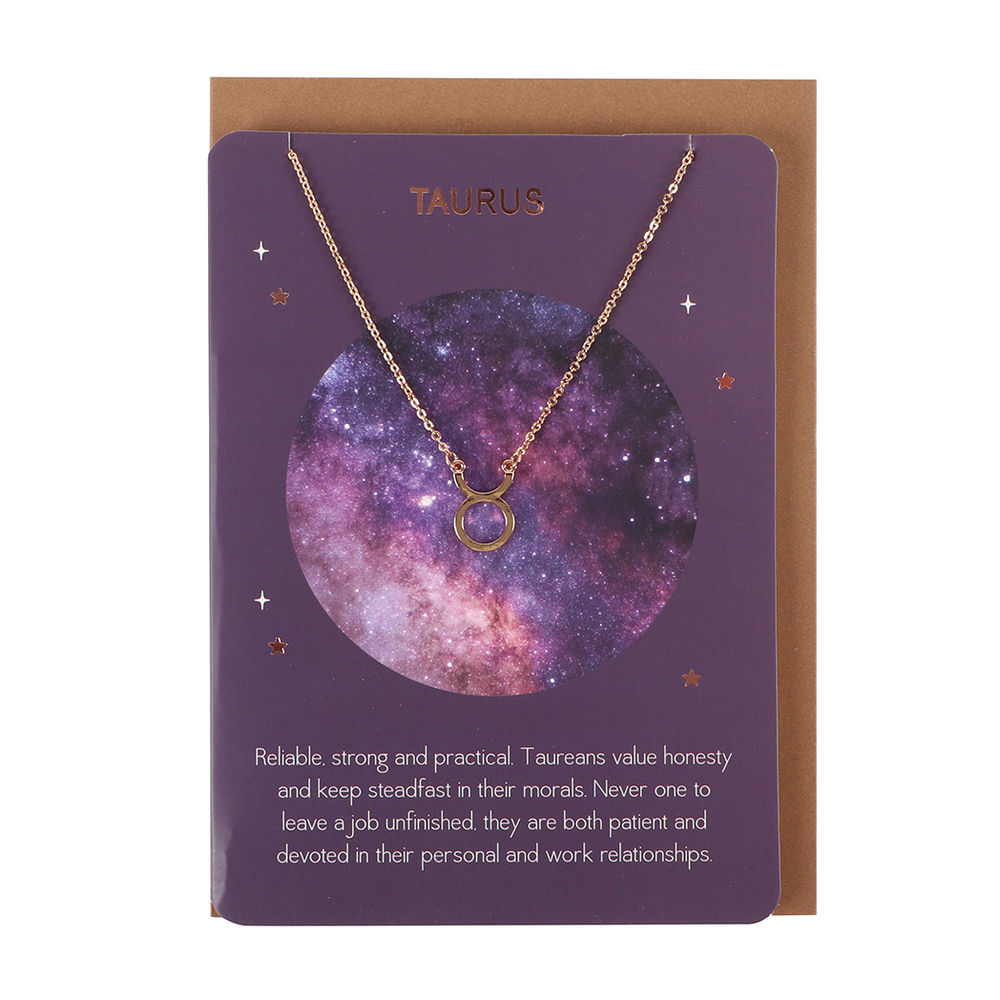 Taurus Zodiac Necklace Card