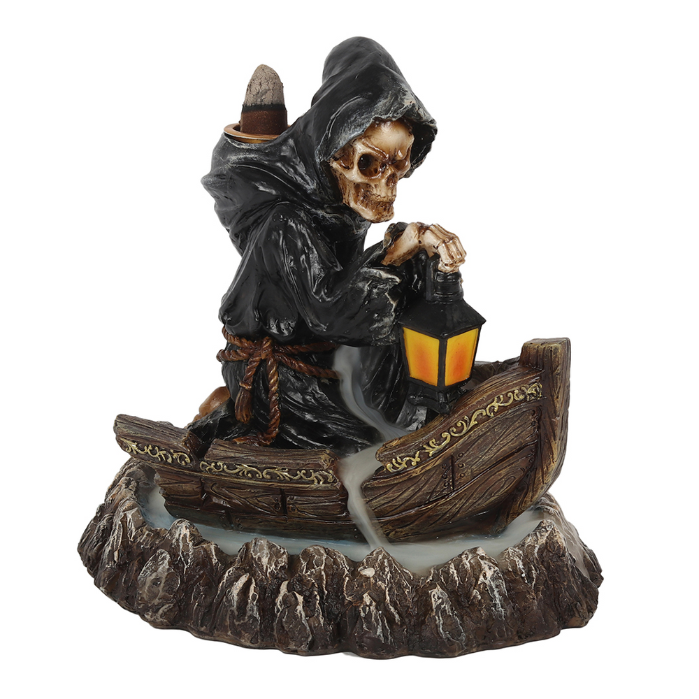 Grim Reaper Boat Backflow Incense Burner