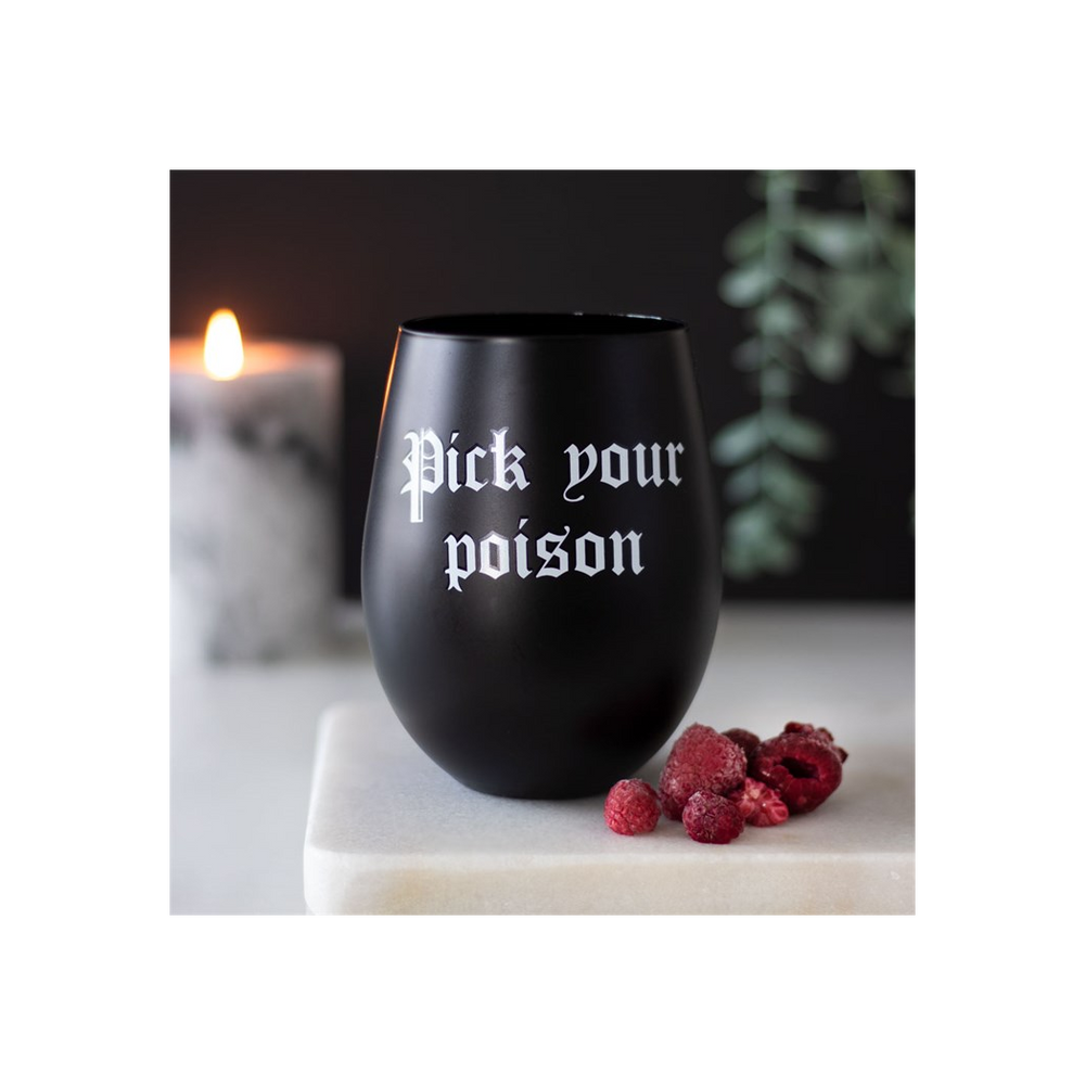 Pick Your Poison Stemless Wine Glass