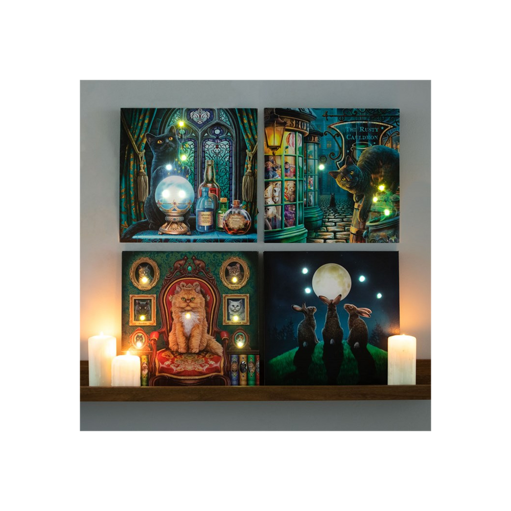 Moon Shadows Light Up Canvas Plaque by Lisa Parker