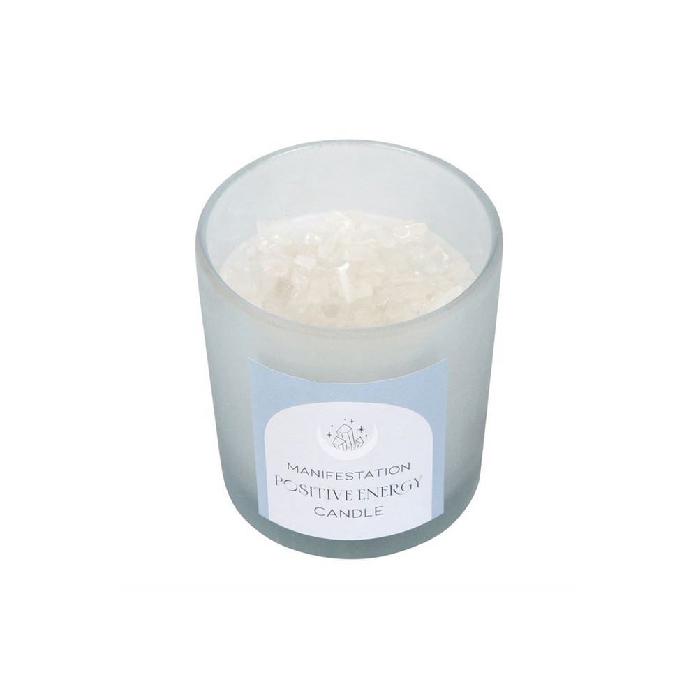 Positive Energy White Sage Crystal Chip Candle