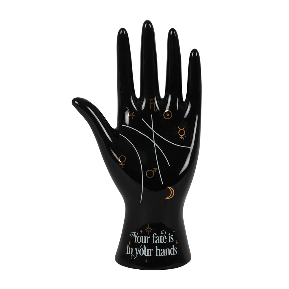 Black Ceramic Palmistry Hand Ornament