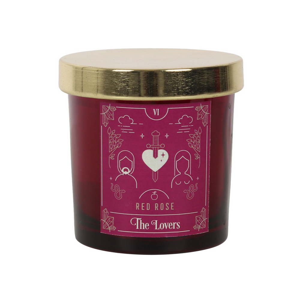 The Lovers Red Rose Tarot Candle