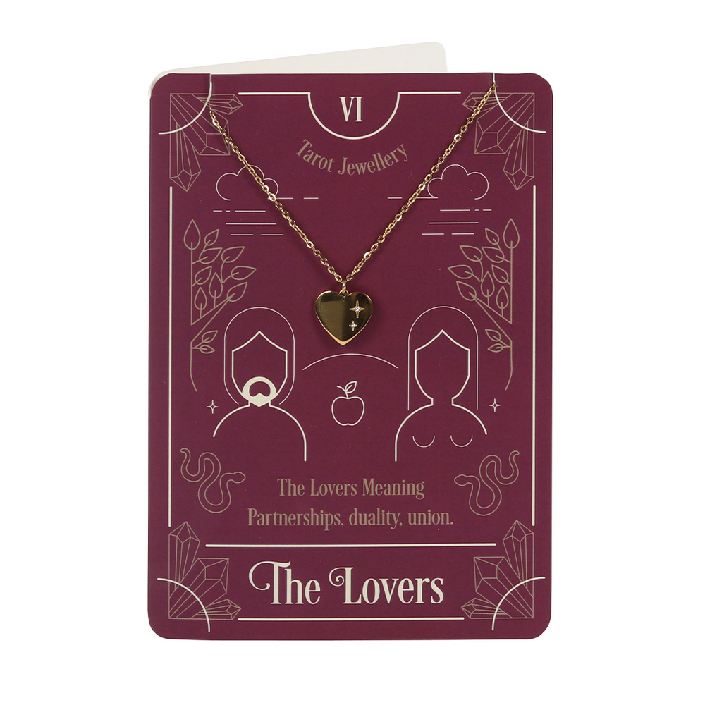 The Lovers Tarot Necklace on Greeting Card