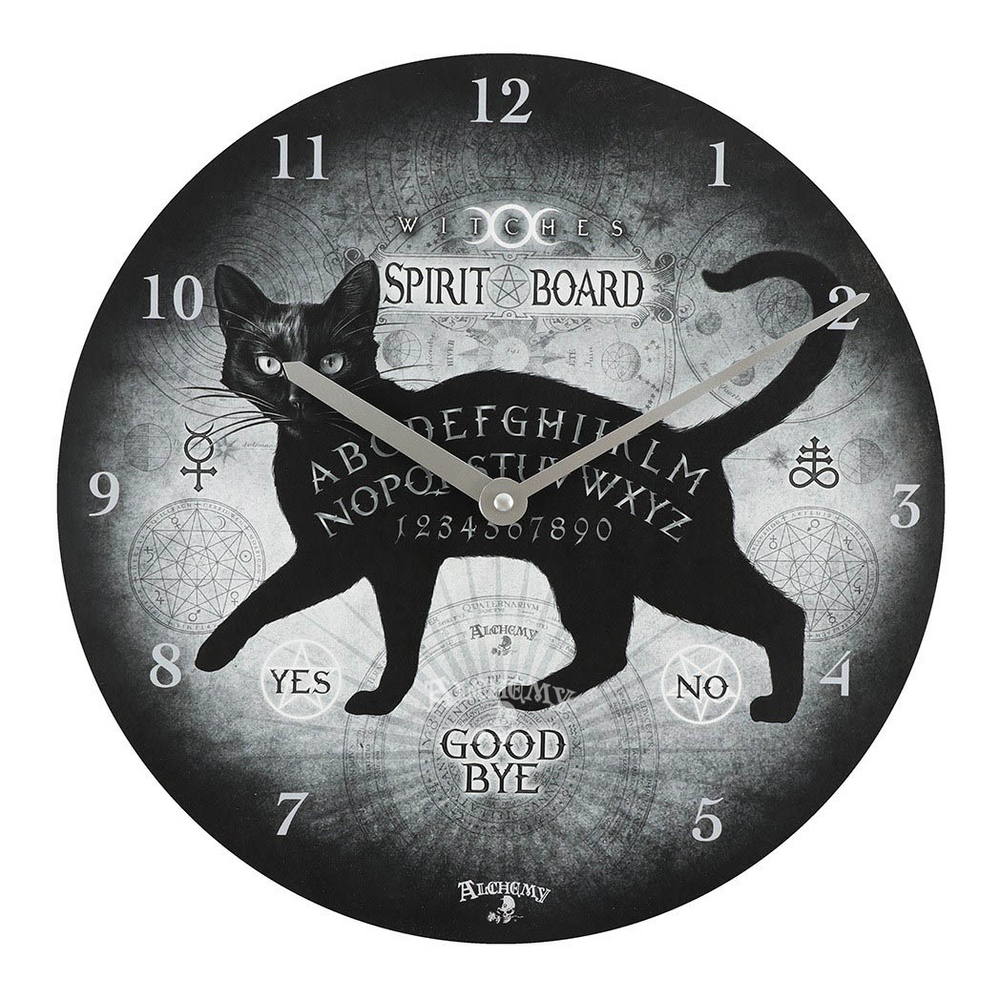 Alchemy Black Cat Spirit Board Clock