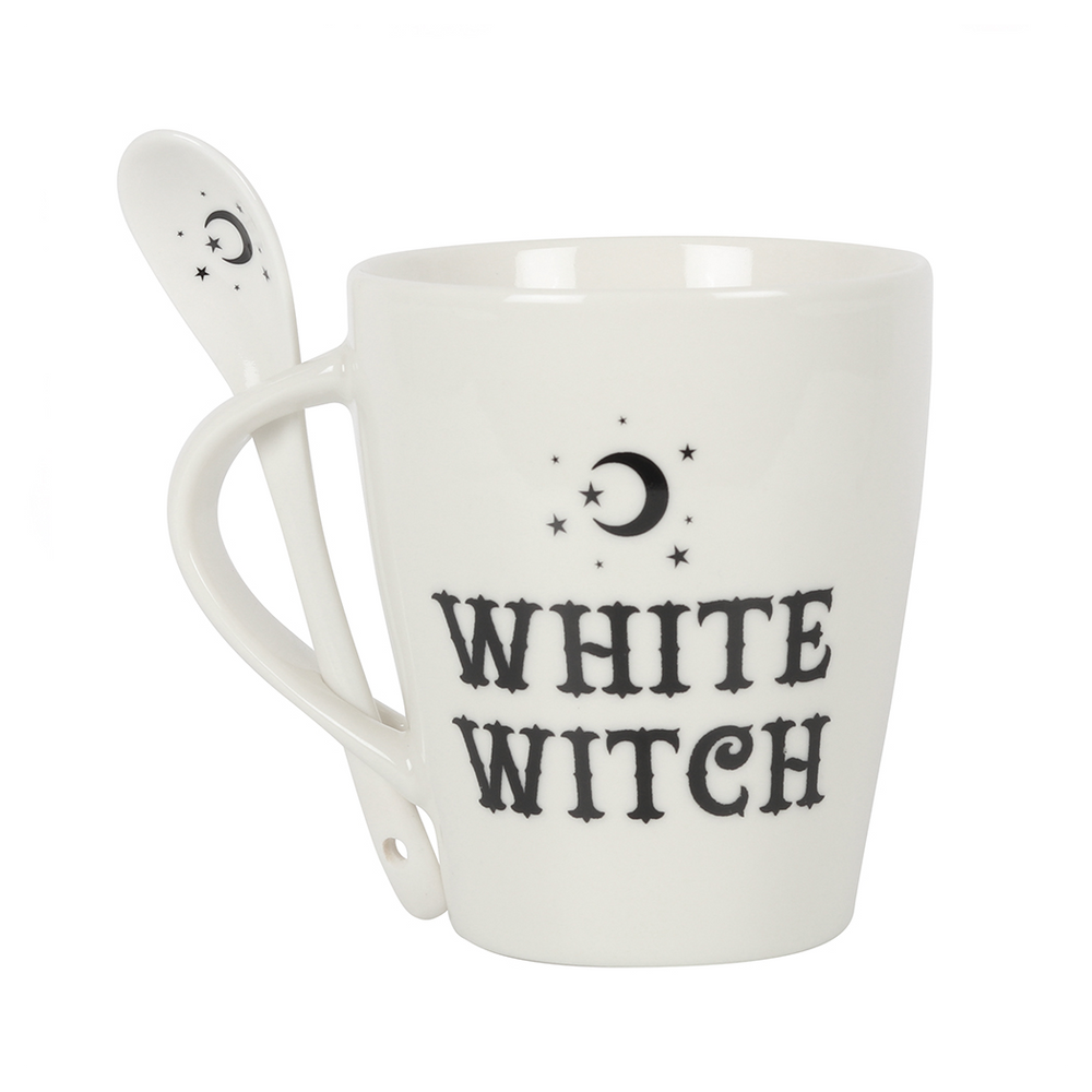 White Witch Mug and Spoon Set