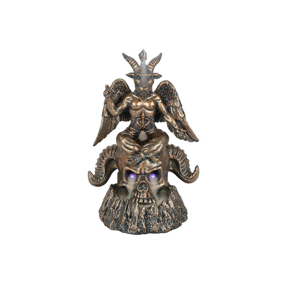 Gold Baphomet LED Backflow Incense Burner