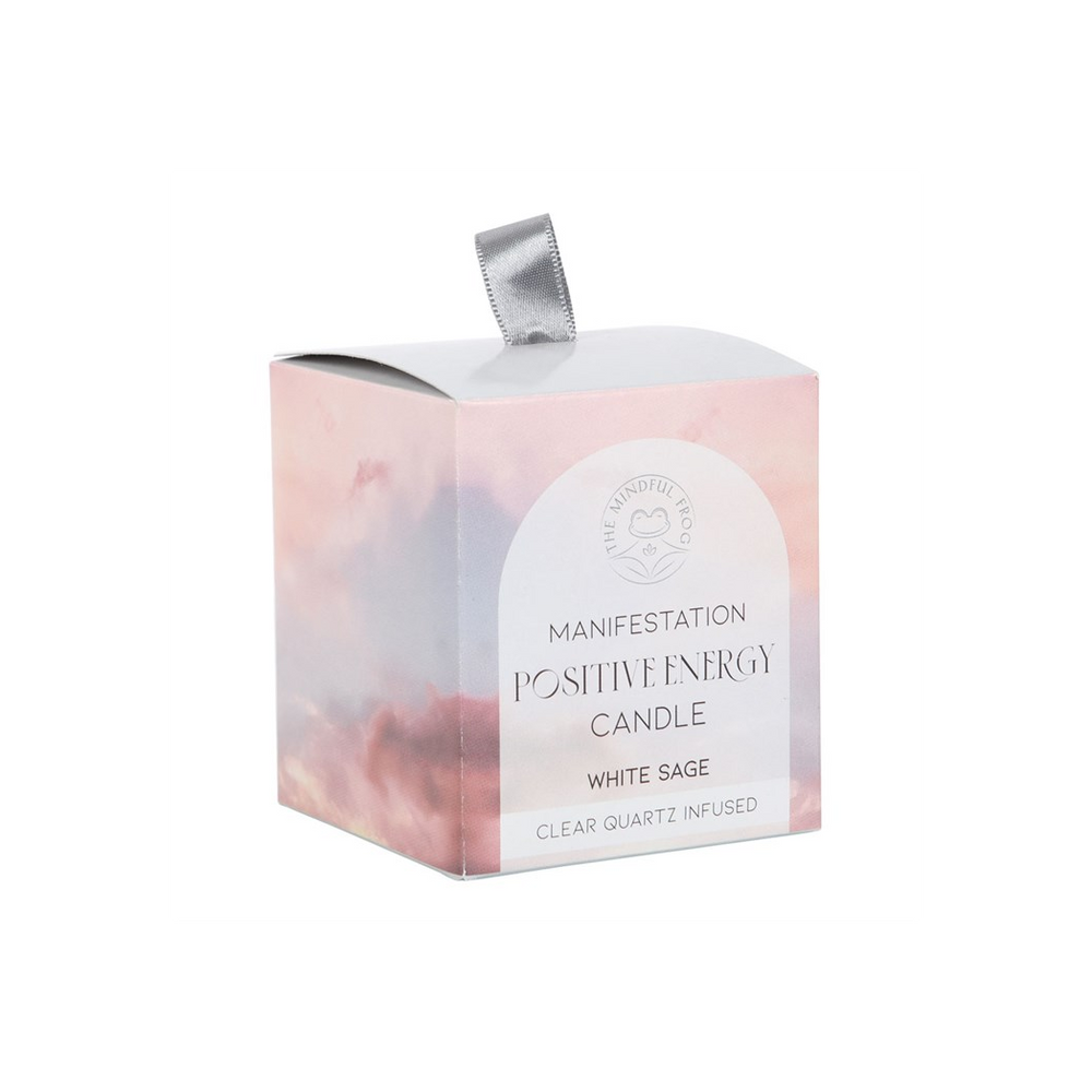 Positive Energy White Sage Crystal Chip Candle