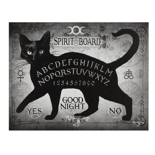 Black Cat Spirit Board Canvas Plaque by Alchemy