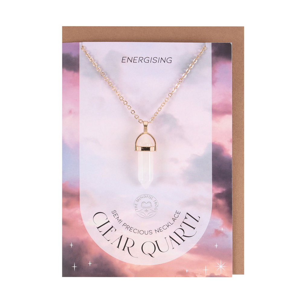 Clear Quartz Crystal Necklace Card