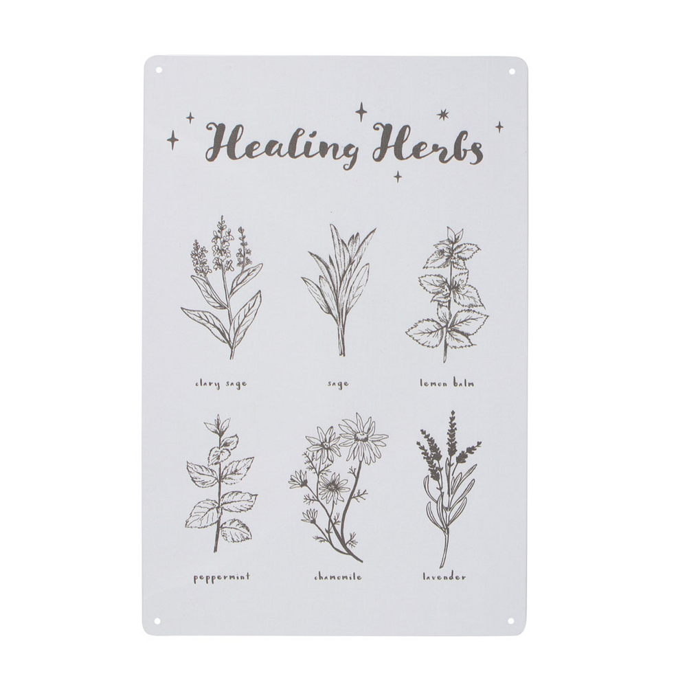 Healing Herbs Metal Sign