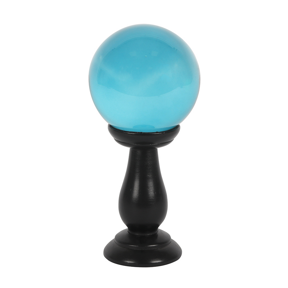 Small Teal Crystal Ball on Stand