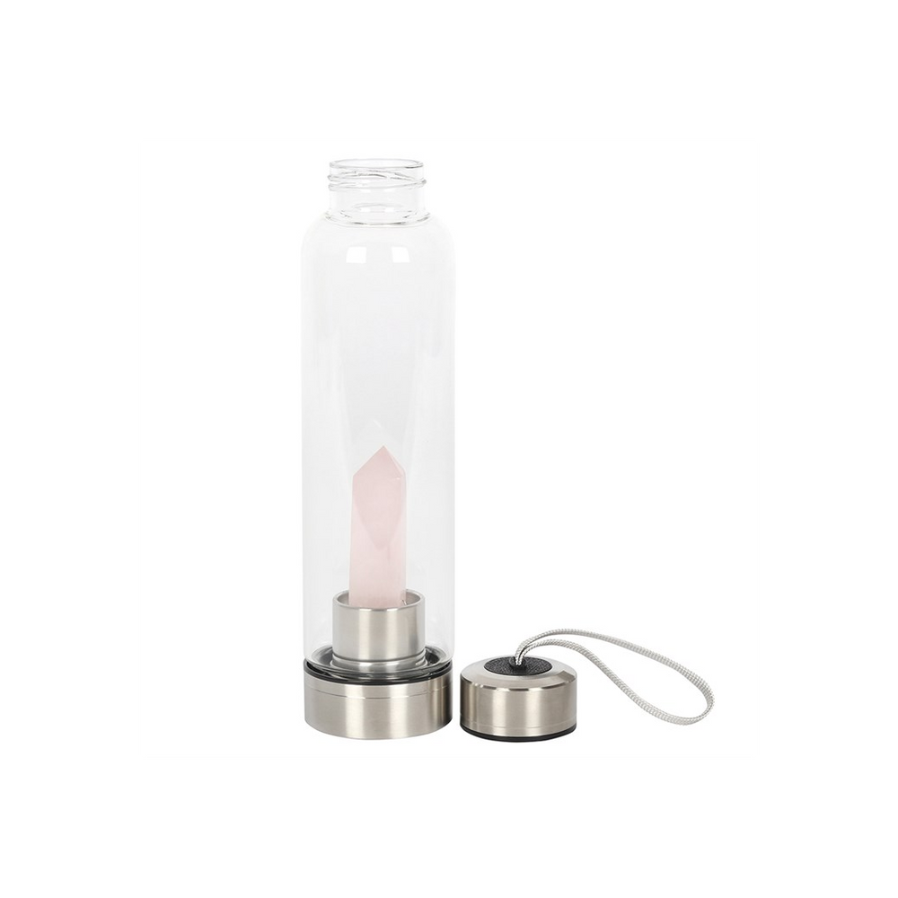 Rose Quartz Crystal Water Bottle