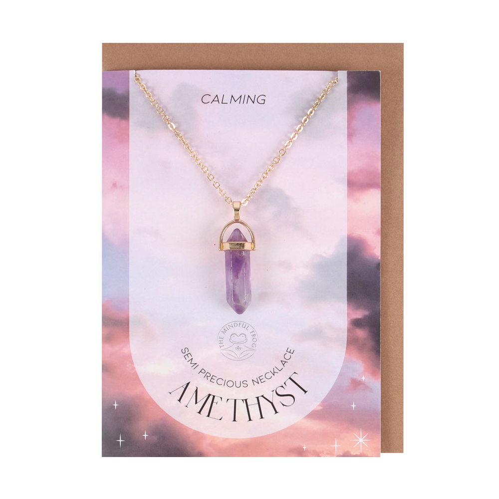 Amethyst Crystal Necklace Card