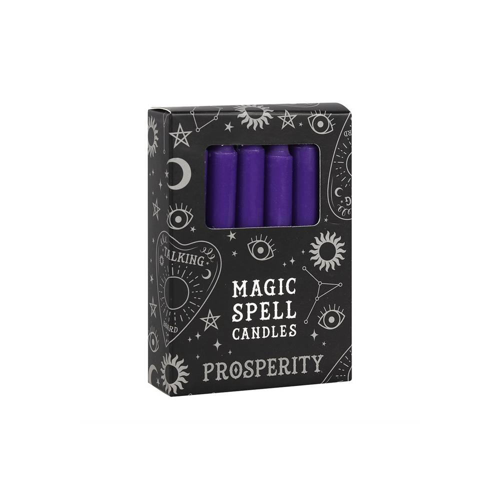 Set of 12 Purple 'Prosperity' Spell Candles