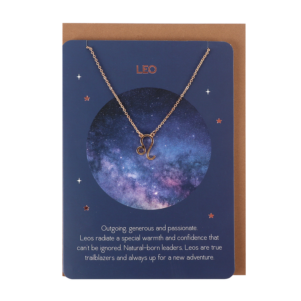 Leo Zodiac Necklace Card