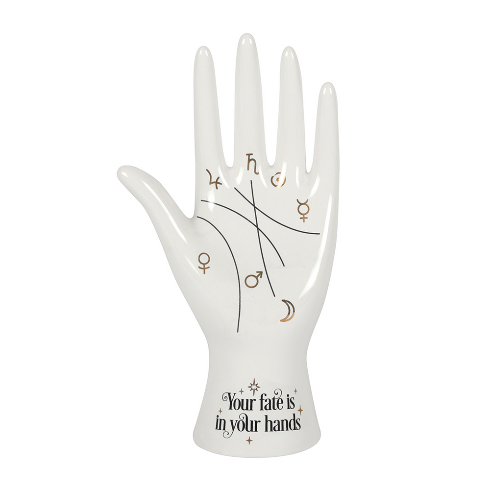 White Ceramic Palmistry Hand Ornament