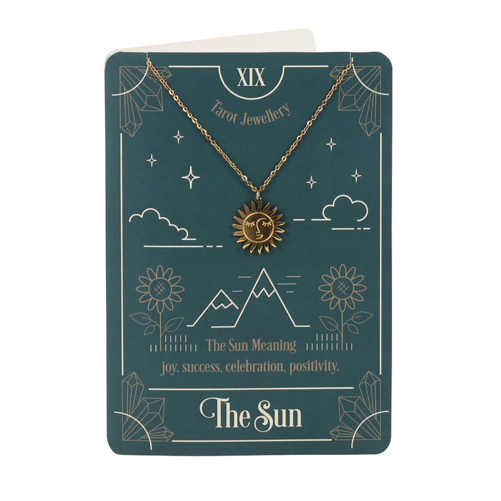 The Sun Tarot Necklace on Greeting Card