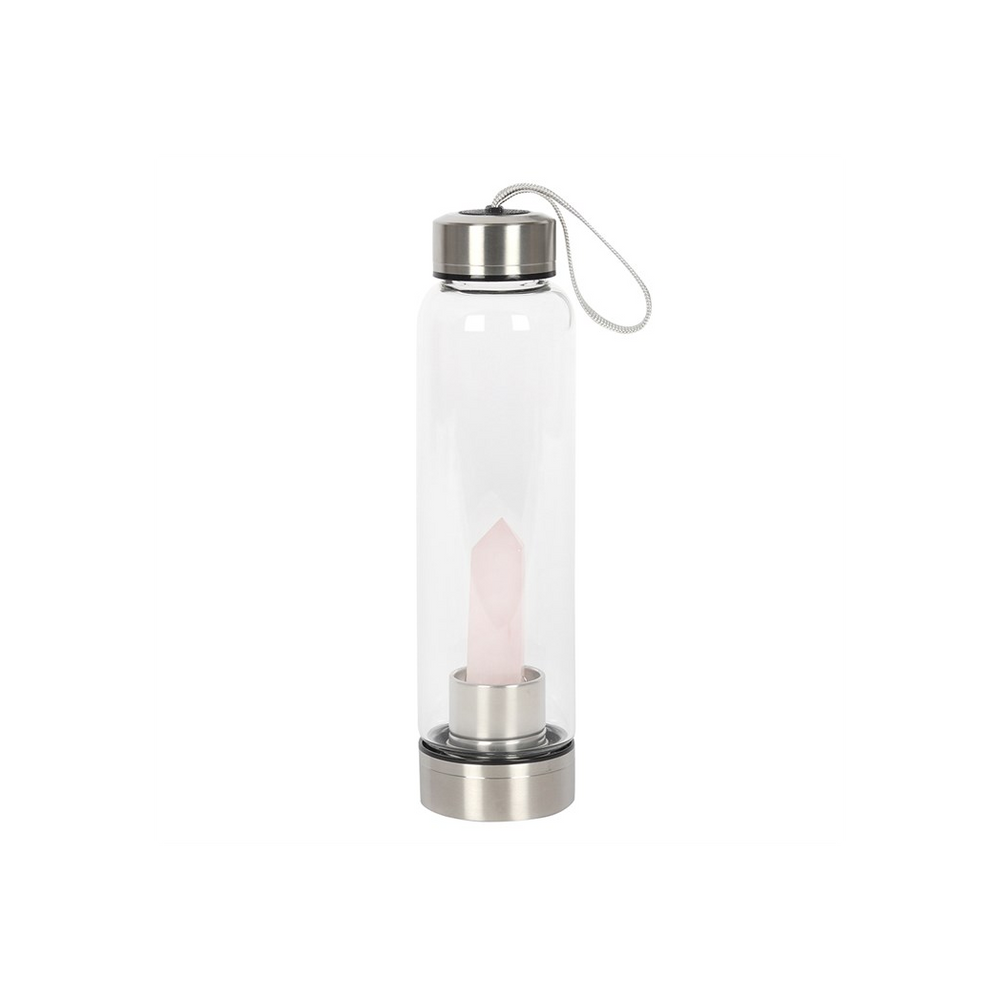 Rose Quartz Crystal Water Bottle