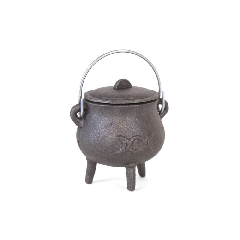 7cm Cast Iron Cauldron With Triple Moon