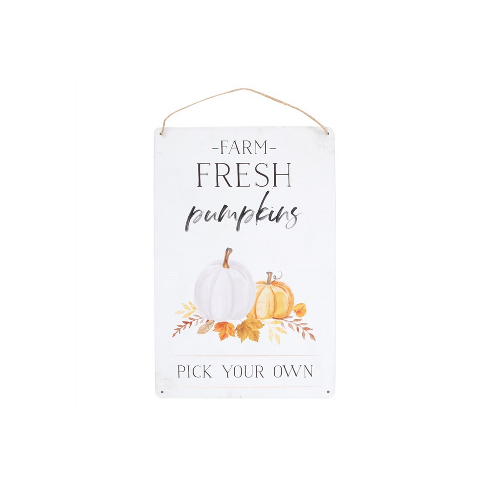 Farm Fresh Pumpkins Metal Hanging Sign