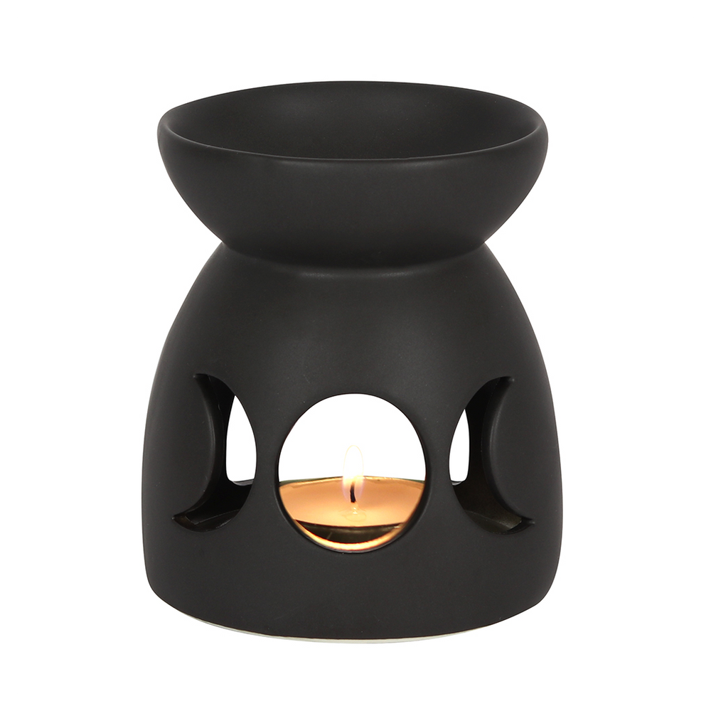 Black Triple Moon Cut Out Oil Burner