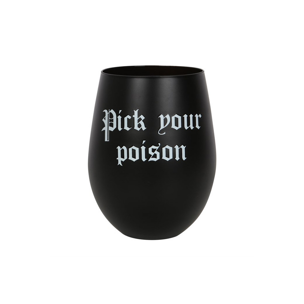 Pick Your Poison Stemless Wine Glass