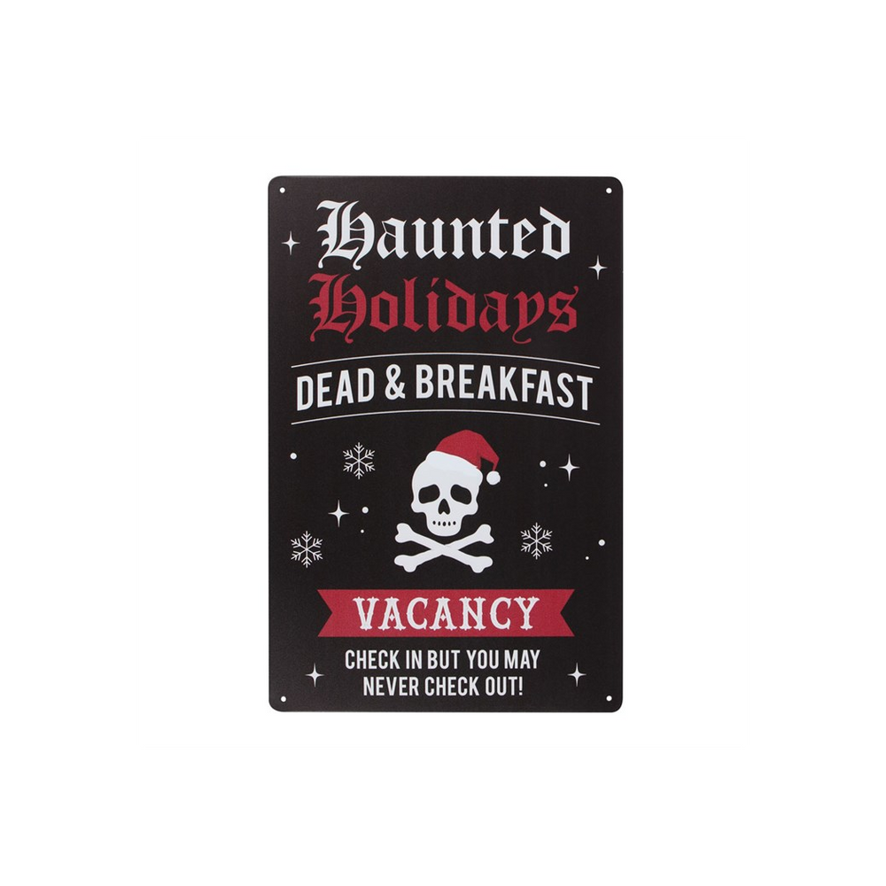 Haunted Holidays Metal Sign